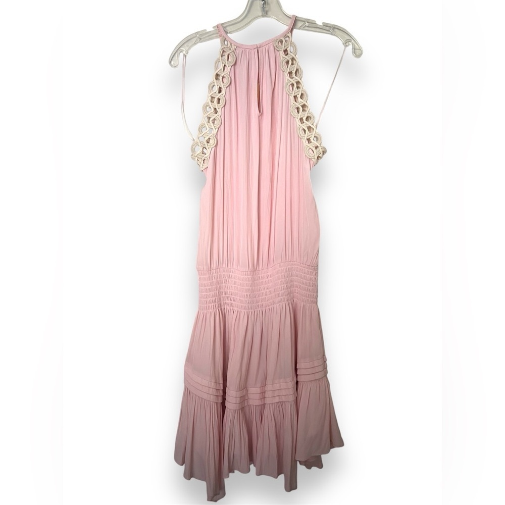 Ramy Brook Pink Maxi Dress with Cream Crochet Straps - Picture 4 of 8
